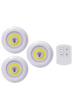 Led Lamba 3'lü Uzaktan Kumandalı Yapışkanlı - Görsel 3