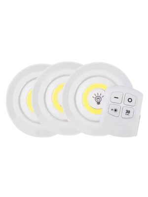 Led Lamba 3'lü Uzaktan Kumandalı Yapışkanlı