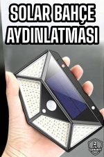 Güneş Enerjili Bahçe Aydınlatma Lambası Solar 100 Led Lamba - Görsel 5