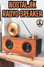Çalar Radyo Müzik Kutusu Nostaljik Hoparlör Speaker - Görsel 5