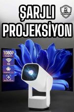 Şarjlı Projeksiyon Oyun Sinema Projektörü 4K HD Görüntü Kaliteli - Görsel 5