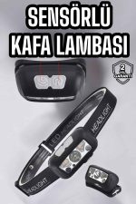 Kafa Lambası Kamp Lambası Sensörlü Şarjlı Ayarlanabilir - Görsel 5