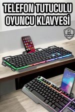 Oyuncu Klavyesi Q Klavye RGB Işıklı Mouse Hediyeli - Görsel 5