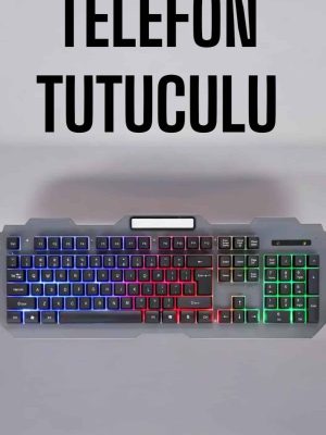 Q Klavye RGB Işıklı Klavye Ve Mouse Seti Kablolu Mouse Hediyeliş