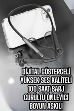 Boyun Bantlı Bluetooth Kulaklık Yüksek Ses Kaliteli 100 Saat Kulaklık - Görsel 3