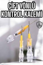 Çift Taraflı Elektrik Kontrol Kalemi Şeffaf Tornavida - Görsel 5