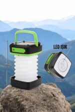 Led Lamba Kamp Lambası Hafif Taşınabilir Şarj Süreli Akordeon El Fenerli - Görsel 3