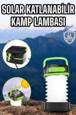 Güneş Enerjili Led Lamba Kamp Lambası Katlanabilir Lamba USB Şarjlı - Görsel 5