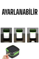 Güneş Enerjili Led Lamba Kamp Lambası Katlanabilir Lamba USB Şarjlı - Görsel 4