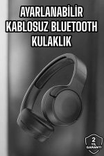 Kulak Üstü Kablosuz Bluetooth Kulaklık Gürültü Önleyici Uzun Şarj Süreli - Görsel 5