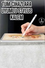 Dokunmatik Kalem Beyaz Şarjlı Yedek Uçlu Android ve İOS Uyumlu - Görsel 5