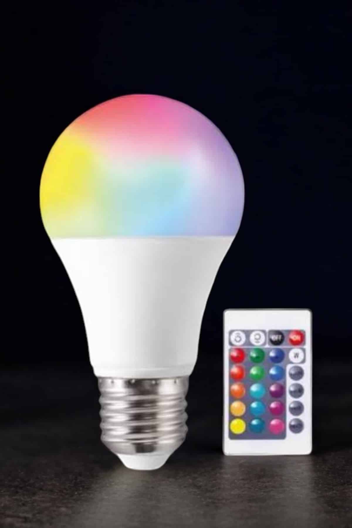 1215952_WhatsApp-Gorsel-2025-01-09-saat-09.30.49_1c449c23-Photoroom.jpg Renk Değiştirebilen RGB Işıklı Led Ampul A+Enerji 15 Watt Led Işık - Görsel 1
