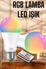 RGB Led Lamba Led Işık Ampul Renk Değiştirebilen 100 Watt - Görsel 5