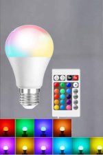 RGB Led Lamba Led Işık Ampul Renk Değiştirebilen 100 Watt - Görsel 3