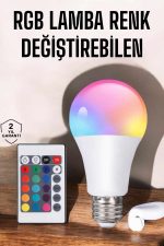 Led Ampul Enerji Dostu RGB Işıklı 100W Led Işık - Görsel 5