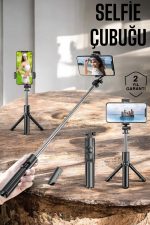 Kumandalı Tripod Telefon Tutucu Selfie Çubuğu 360 Derece Dönebilen - Görsel 5