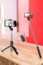 Kumandalı Tripod Telefon Tutucu Selfie Çubuğu 360 Derece Dönebilen - Görsel 4