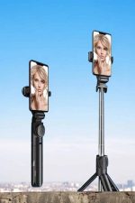Tripod Kablosuz Bluetooth Bağlantılı Selfie Çubuğu 360 Derece Dönebilen - Görsel 2