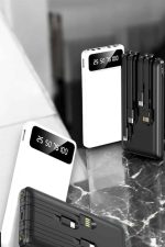 20.000 Mah Led Işıklı LCD Ekran USB Girişli Type-C Lightning Powerbank - Görsel 2