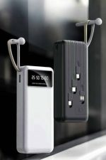 20.000 Mah Led Işıklı LCD Ekran USB Girişli Type-C Lightning Powerbank - Görsel 3