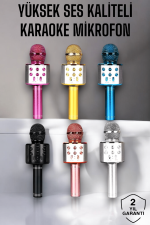 Kablosuz Bluetooth Karaoke Mikrofon USB ve AUX Girişli, Yüksek Ses Kalitesi - Görsel 5