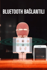 Kablosuz Bluetooth Karaoke Mikrofon USB ve AUX Girişli, Yüksek Ses Kalitesi - Görsel 4