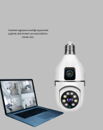 360 Derece Panoramik WiFi Kamera – Full HD Ev Güvenlik Sistemi - Görsel 4