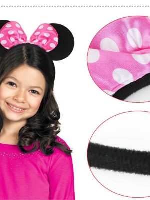 Pembe Fiyonklu Minnie Mouse Tacı Mini Kulak