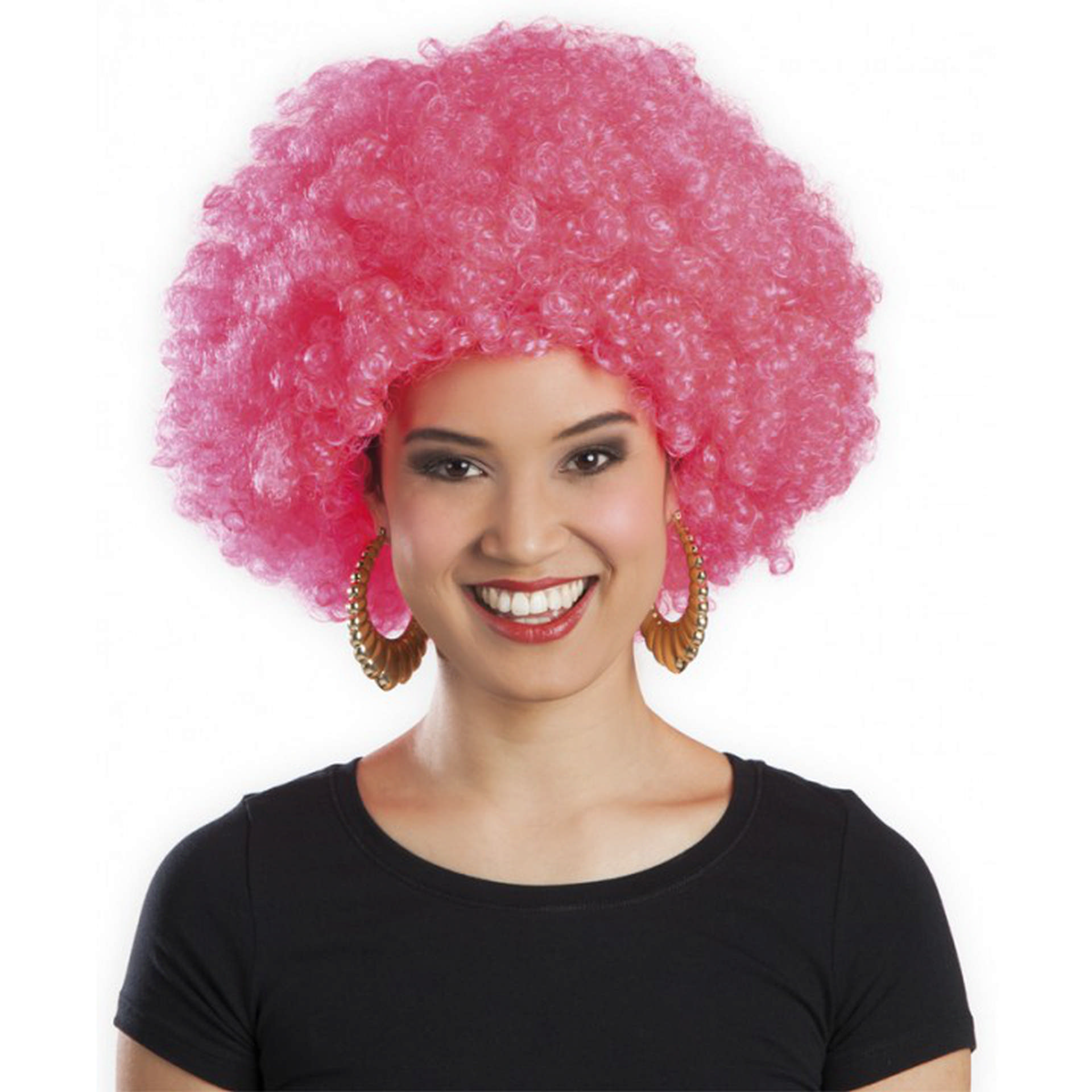 1221444_Pembe-Renk-Kivircik-Afro-Bonus-Peruk-resim-467.jpg Pembe Renk Kıvırcık Afro Bonus Peruk - Görsel 1