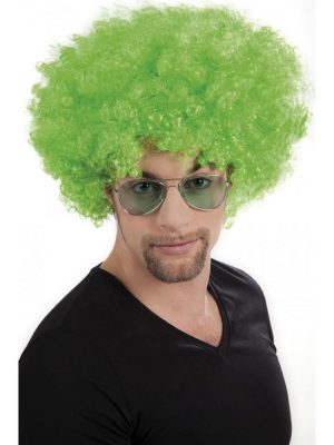 Yeşil Renk Kıvırcık Afro Bonus Peruk
