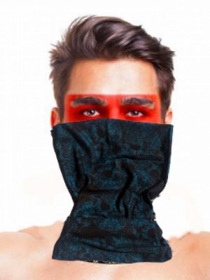 Baf Bandana Çoklu Kafatası Mavi Siyah Maske