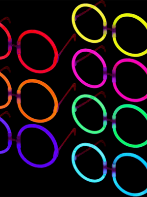 Glow Parti Gözlüğü Glow Partisi Yuvarlak Şekilli Fosforlu Gözlük 6 Adet