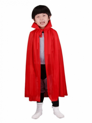 Kırmızı Renk Yakalı Pelerin Çocuk Boy 90 cm