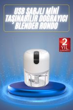 Mini El Rondosu Şarjlı Doğrayıcı Taşınabilir Rondo Blender 250 ML - Görsel 5