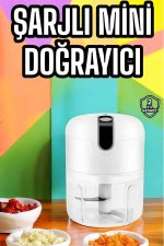 Şarjlı Portatif Doğrayıcı Mini Pratik Rondo El Doğrayıcı Üç Bıçaklı Çelik Bıçaklı - Görsel 5