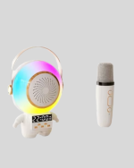 Kablosuz Mikrofonlu Astronot Tasarım Bluetooth Speaker Karaoke - Görsel 2