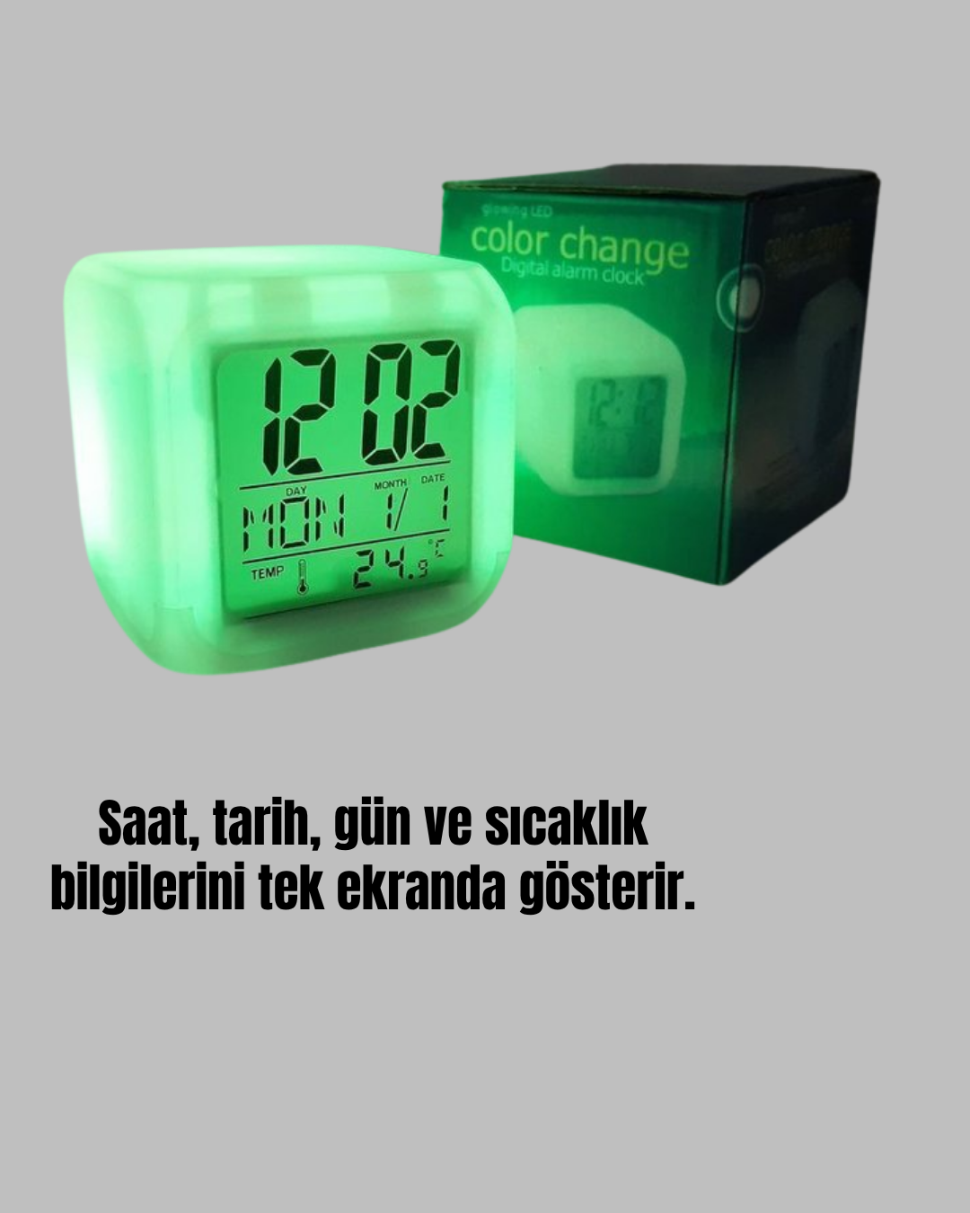 1238133_8-4.png Gece Lambası Fonksiyonlu Renk Değiştiren LED Küp Dijital Saat - Görsel 1