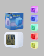 Kronometre ve Takvim Destekli Renk Değiştiren LED Dijital Küp Saat - Görsel 3