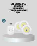 Uzaktan Kumandalı 3’lü Ayarlanabilir Spot LED Işık Seti - Görsel 5