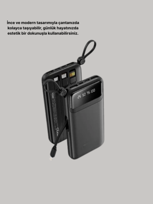 Çoklu Güvenlik Korumalı 20.000 mAh Powerbank Fener Özellikli