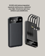 Çoklu Güvenlik Korumalı 20.000 mAh Powerbank Fener Özellikli - Görsel 4