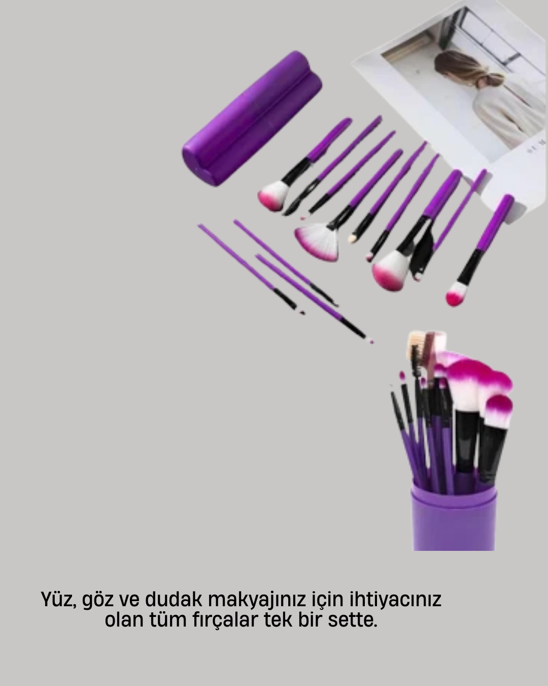 1238213_4-66.png Kusursuz Makyaj İçin 12 Parça Profesyonel Fırça Seti Taşınabilir Kutu Hediyeli - Görsel 1