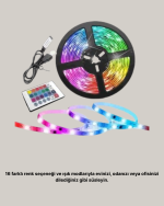 Uzaktan Kumandalı RGB Smart Şerit LED Işık Esnek ve Taşınabilir Dekorasyon - Görsel 2