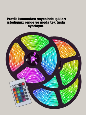 Uzaktan Kumandalı RGB Smart Şerit LED Işık Esnek ve Taşınabilir Dekorasyon