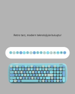 Kablosuz Retro Klavye ve Mouse Seti – 104 Tuşlu, Sessiz Yazım - Görsel 2