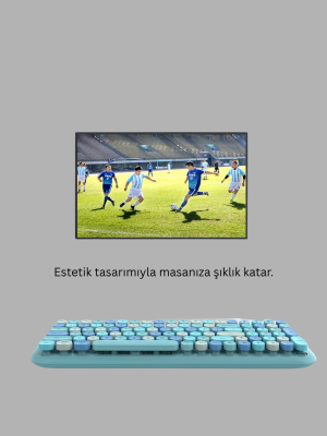 Kablosuz Retro Klavye ve Mouse Seti – 104 Tuşlu, Sessiz Yazım