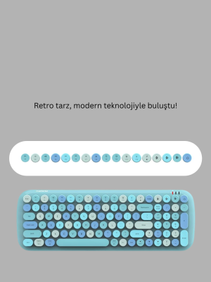 Kablosuz Klavye Mouse Seti mavi