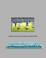 Kablosuz Klavye Mouse Seti mavi - Görsel 3