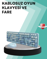 Kablosuz Klavye ve Mouse Seti – Sessiz Tuş, Retro Tasarım - Görsel 5