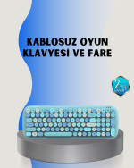 Retro Tarz Kablosuz Klavye Mouse Seti – 104 Tuşlu, Ergonomik Tasarım - Görsel 5